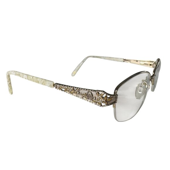 Jessica Mcclintock JMC 045 Eyeglasses Frame Women's Gold Metal Cat Eye 53-18-140 - Picture 1 of 11